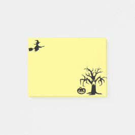 Beängstigender Baum, Hexe und Kürbis Post-it Klebezettel