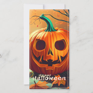 Beängstigender Blick Orange Pumpkin mit Gesichtsau