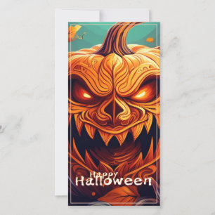 Beängstigender Blick Orange Pumpkin mit Gesichtsau