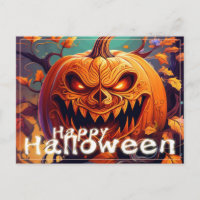 Beängstigender Blick Orange Pumpkin mit Gesichtsau