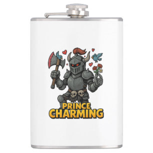 Beängstigender Cartoon Knight - "Preis charmant Flachmann