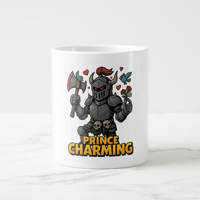 Beängstigender Cartoon Knight - "Preis charmant Jumbo-Tasse (Vorderseite)