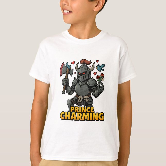 Beängstigender Cartoon Knight - "Preis charmant T-Shirt (Vorderseite)