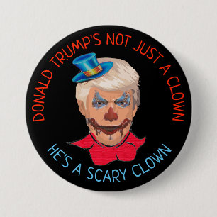 Beängstigender Clown-Antidonald- trumpknopf Button