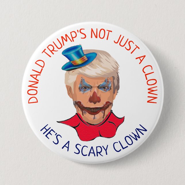 Beängstigender Clown-Antidonald- trumpknopf Button (Vorderseite)