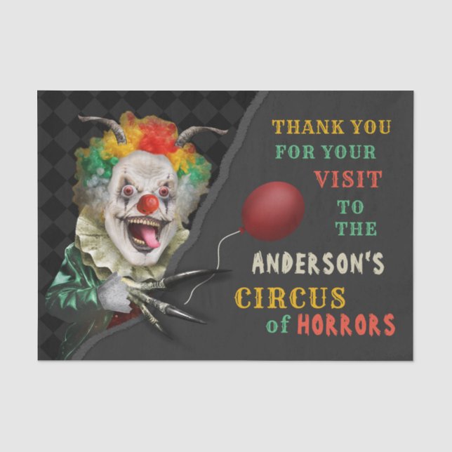 Beängstigender Clown-erwachsenes Creepy Seidenpapier (Vorderseite)