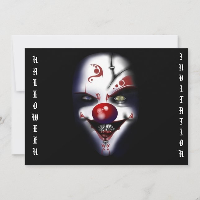 beängstigender Clown Halloween-Einladung Einladung (Vorderseite)