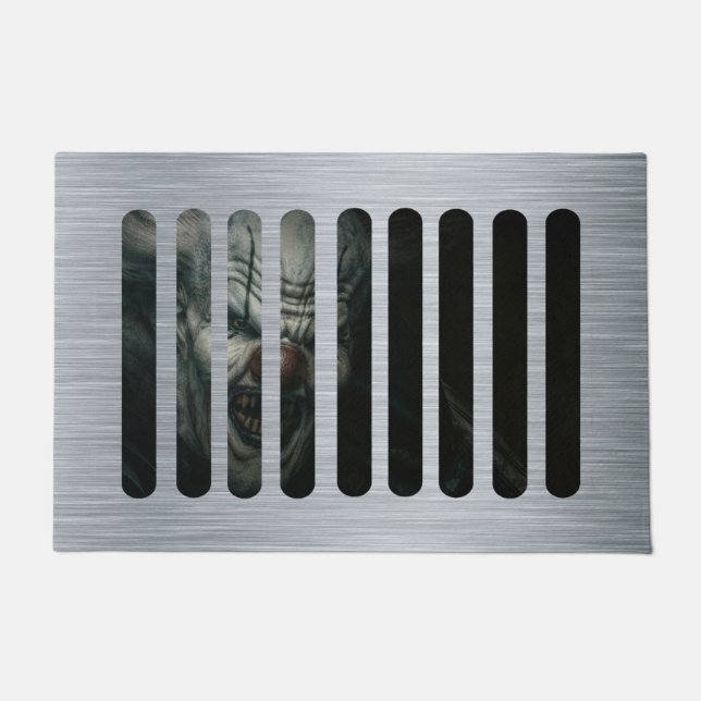 Beängstigender Clown in Drain Novelty Halloween Fußmatte (Vorderseite)