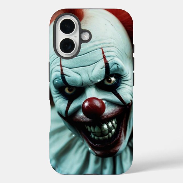 Beängstigender Clown iPhone 16 Hülle (Rückseite)