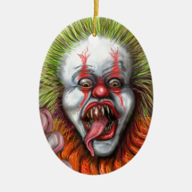 beängstigender Clown Keramik Ornament (Vorne)