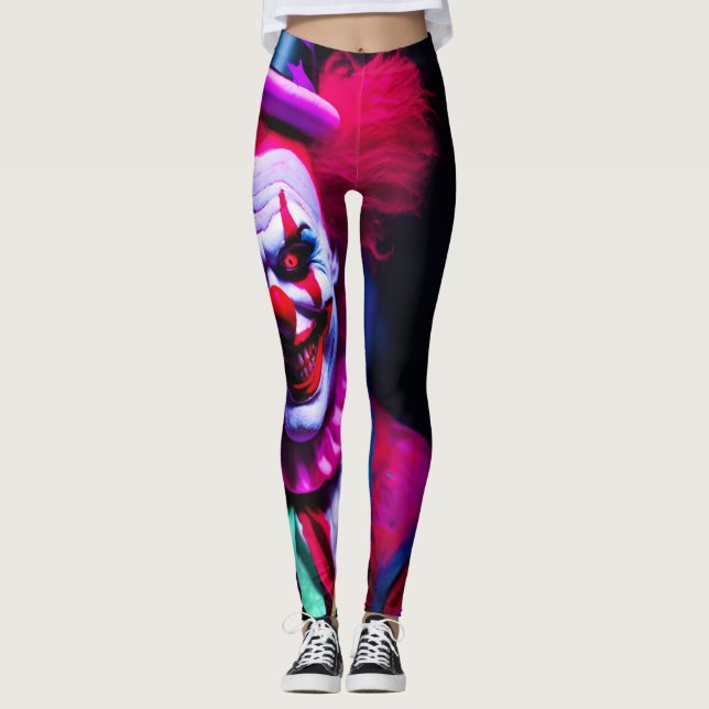 beängstigender Clown Leggings (Vorderseite)