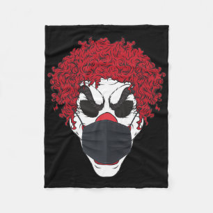 Beängstigender Clown mit Gesichtsmaske Germophobe Fleecedecke