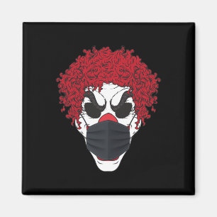 Beängstigender Clown mit Gesichtsmaske Germophobe Magnet