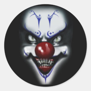 Beängstigender Clown Runder Aufkleber