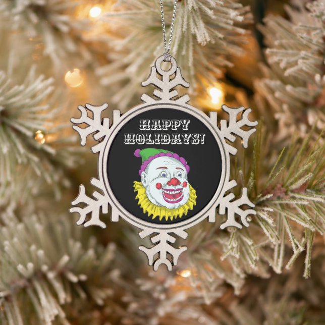 Beängstigender Clown Snowflake Gerahmte Ornament (Baum)