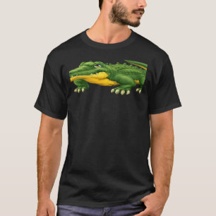 Beängstigender Cooler Grüner Alligator Krokodil Wi T-Shirt