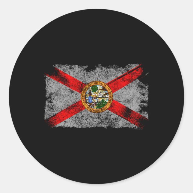 Beängstigender Fl-Staat Florida-Flag der USA Runder Aufkleber (Vorderseite)