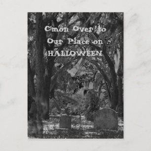 Beängstigender Friedhof Halloween Einladung Postka