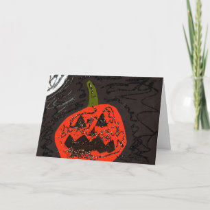 Beängstigender Glitzer Jack o' Lantern Karte