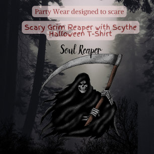 Beängstigender Grim-Sensenmann mit Scythe Hallowee T-Shirt