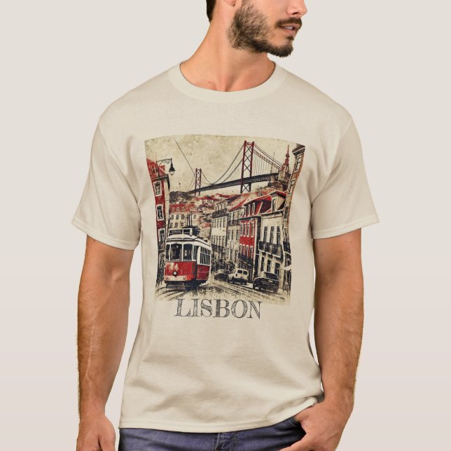 Beängstigender Grunge Lissabon-T - Shirt (Vorderseite)