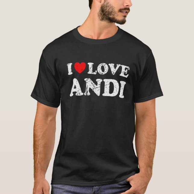Beängstigender Grunge Worout Style I Liebe Andi T-Shirt (Vorderseite)