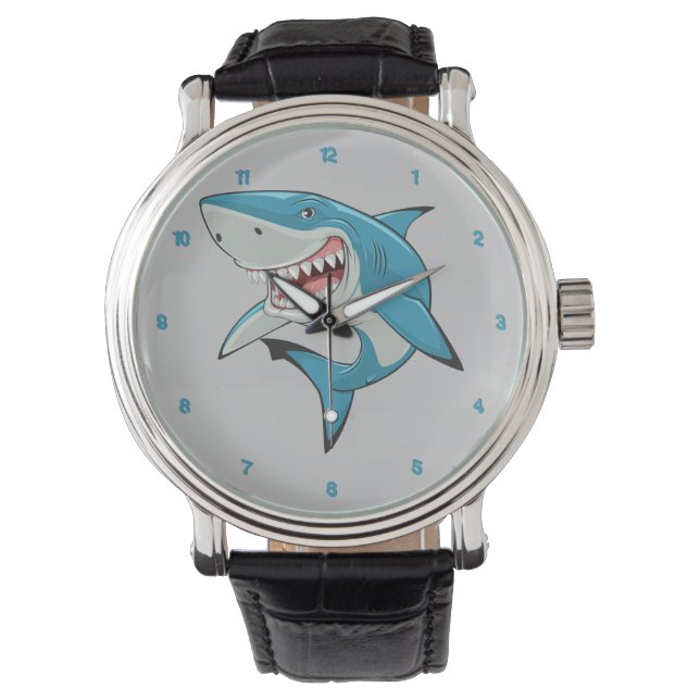 Beängstigender Hai Armbanduhr (Vorderseite)