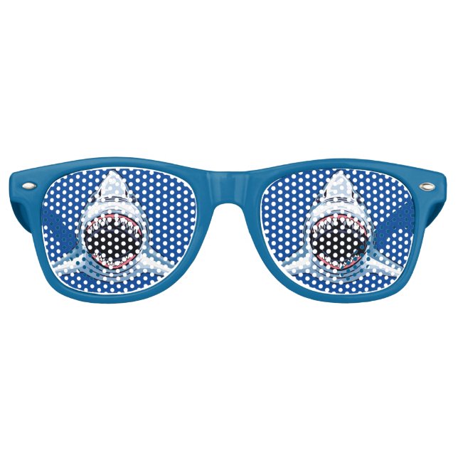 Beängstigender Hai Mascot Cool Blaues Party Partybrille (Vorderseite)