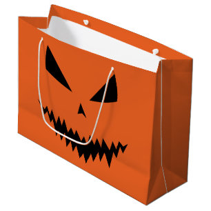 Beängstigender Halloween-Jack OLantern-Schwarz-Ges Große Geschenktüte