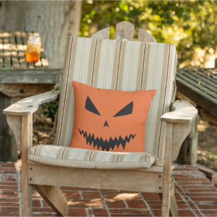 Beängstigender Halloween-Jack OLantern-Schwarz-Ges Kissen