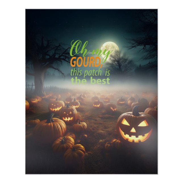 Beängstigender Halloween-Kürbispfch Poster (Vorderseite)