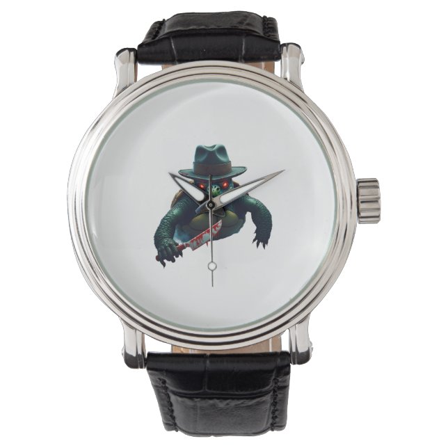 Beängstigender Halloween Turtle T - Shirt Armbanduhr (Vorderseite)