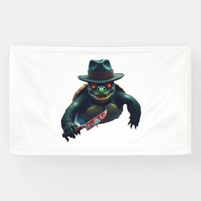 Beängstigender Halloween Turtle T - Shirt Banner (Horizontal)