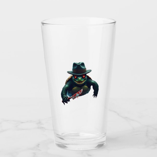 Beängstigender Halloween Turtle T - Shirt Glas (Vorderseite)
