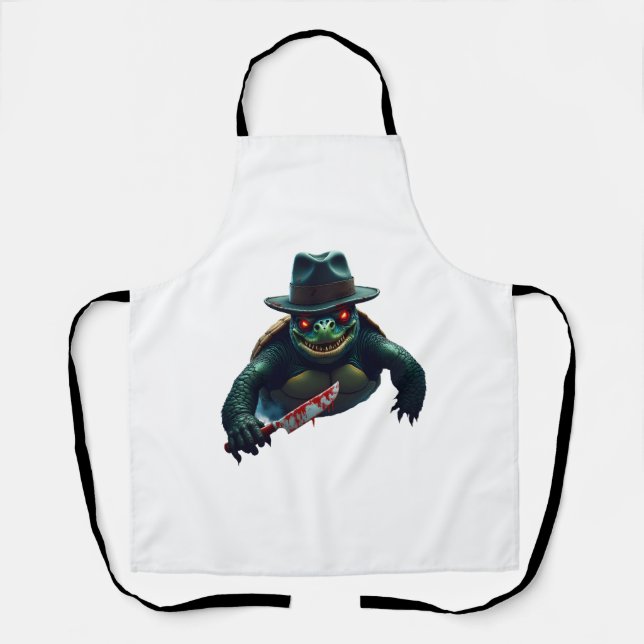 Beängstigender Halloween Turtle T - Shirt Schürze (Vorderseite)