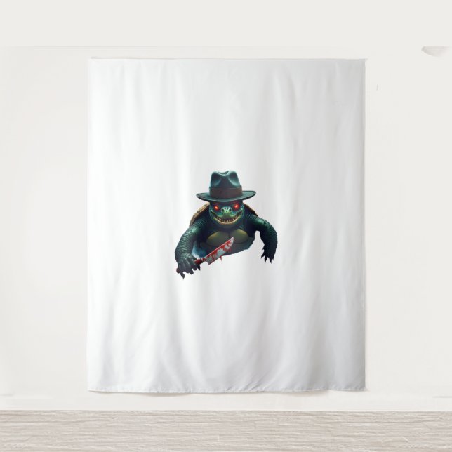 Beängstigender Halloween Turtle T - Shirt Wandteppich (Vorderseite)