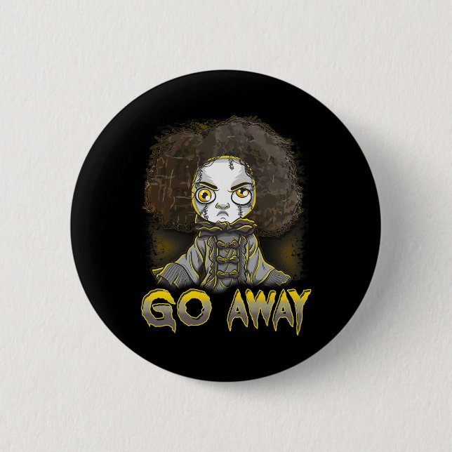 Beängstigender Horror-Monster-Face Go Button (Vorderseite)