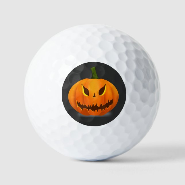 Beängstigender Jack O'Lantern Pumpkin Golfball (Vorderseite)