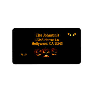 Beängstigender Jack o'lantern und Augen: Adressaufkleber