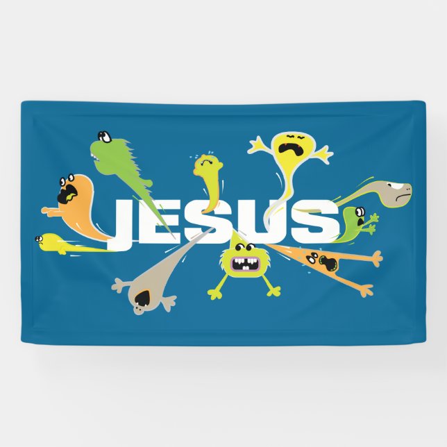 Beängstigender Jesus Banner (Horizontal)