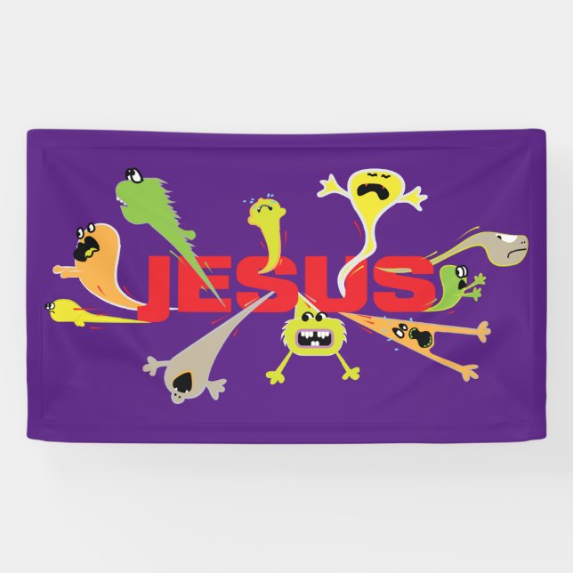 Beängstigender Jesus Banner (Horizontal)