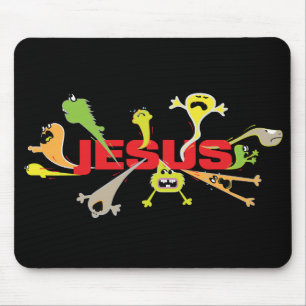 Beängstigender Jesus Mousepad