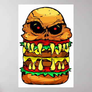 Beängstigender Käse Burger Poster