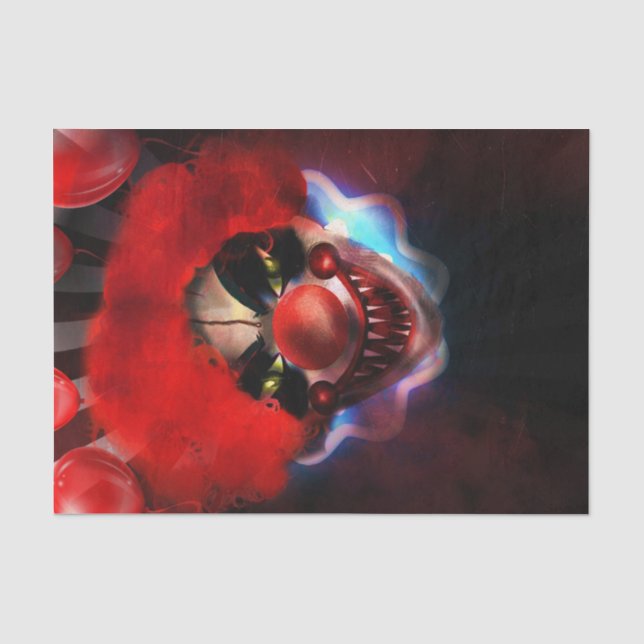 Beängstigender Killer Clown Halloween-Geschenkwrap Seidenpapier (Vorderseite)