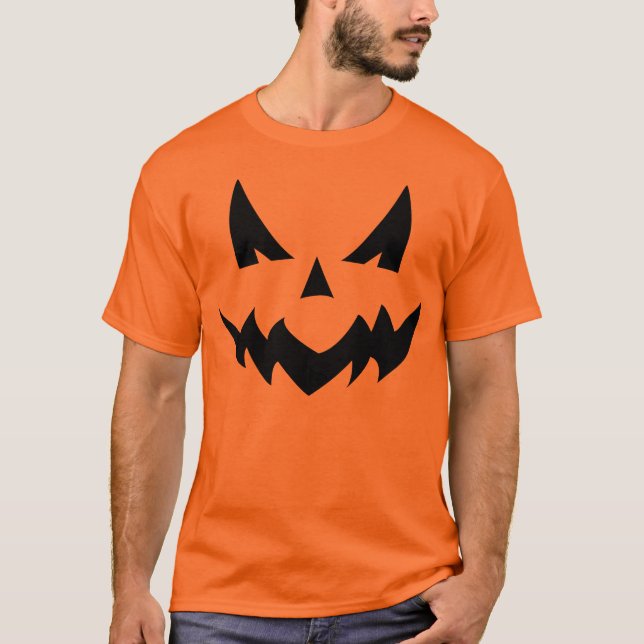 Beängstigender Kürbis-Gesichts-T - Shirt (Vorderseite)