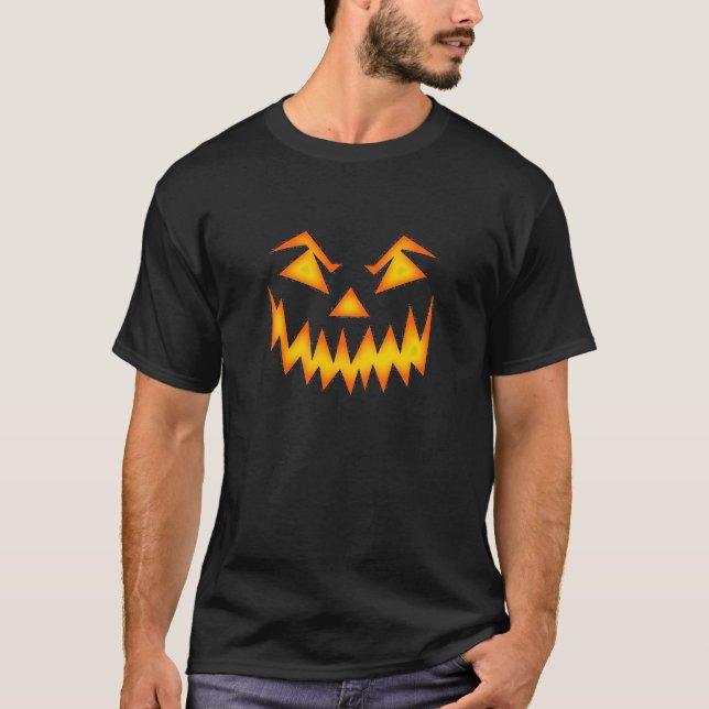 Beängstigender Kürbis Halloween stellen gegenüber T-Shirt (Vorderseite)