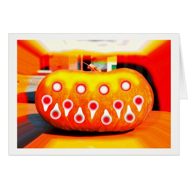 Beängstigender Kürbis zu Halloween (Vorderseite (Horizontal))