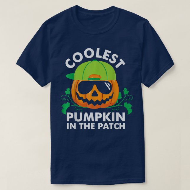Beängstigender Kürbisgrabstich im Halloween-Design T-Shirt (Design vorne)