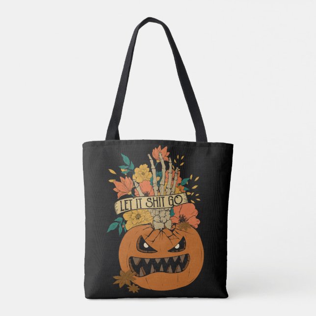 Beängstigender Kürbisklotz Tasche (Rückseite)