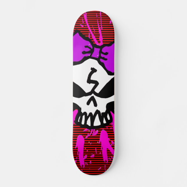 BEÄNGSTIGENDER MÄDCHEN-SCHÄDEL! SKATEBOARD (Vorderseite)